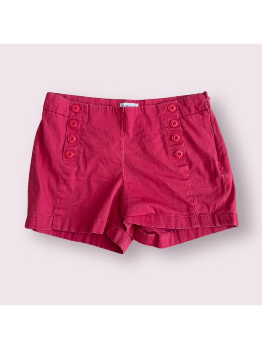 ANTIBE BLANC Red Button Front Shorts Size US 8